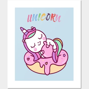 Unicorn Donut Lover Posters and Art